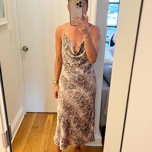 Snakeprint midi dress